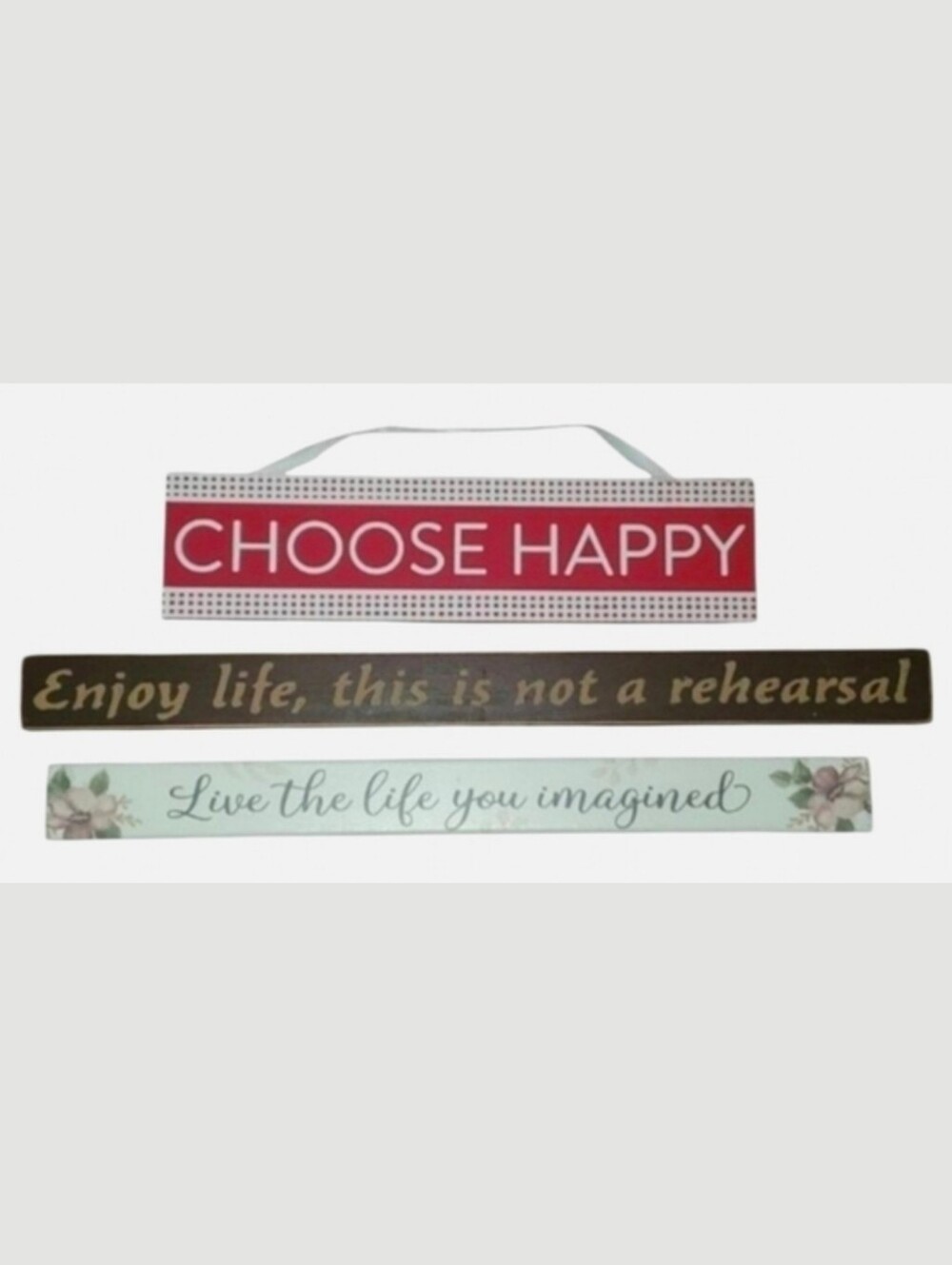 Decorative Signs Set Choose Happy Live The Life You Imagined Enjoy Life